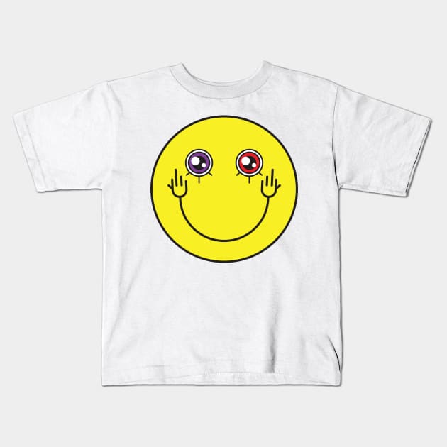 EMOJI WITH A SMILE FUCK YU Kids T-Shirt by Sobchishin